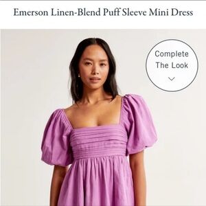 Abercrombie & Fitch Emerson Purple Puff Sleeve Mini Dress